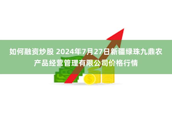 如何融资炒股 2024年7月27日新疆绿珠九鼎农产品经营管理有限公司价格行情