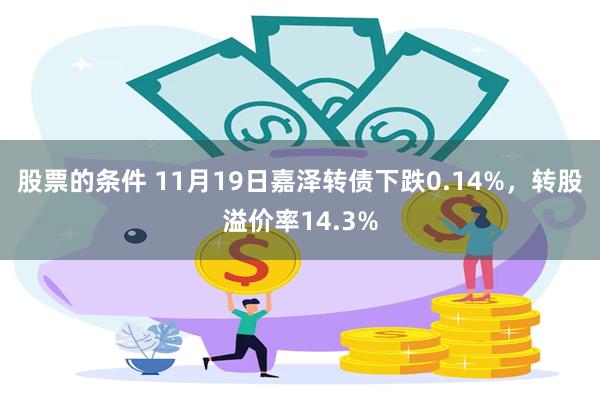 股票的条件 11月19日嘉泽转债下跌0.14%，转股溢价率14.3%